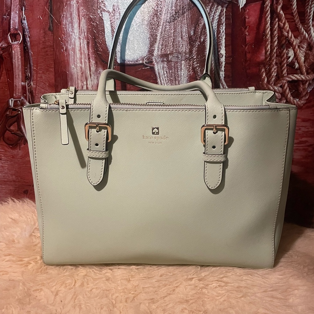 Kate Spade XXL green leather bag